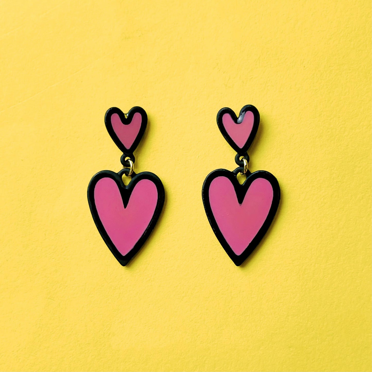 Double Trouble Hearts – Lime Pop Earrings