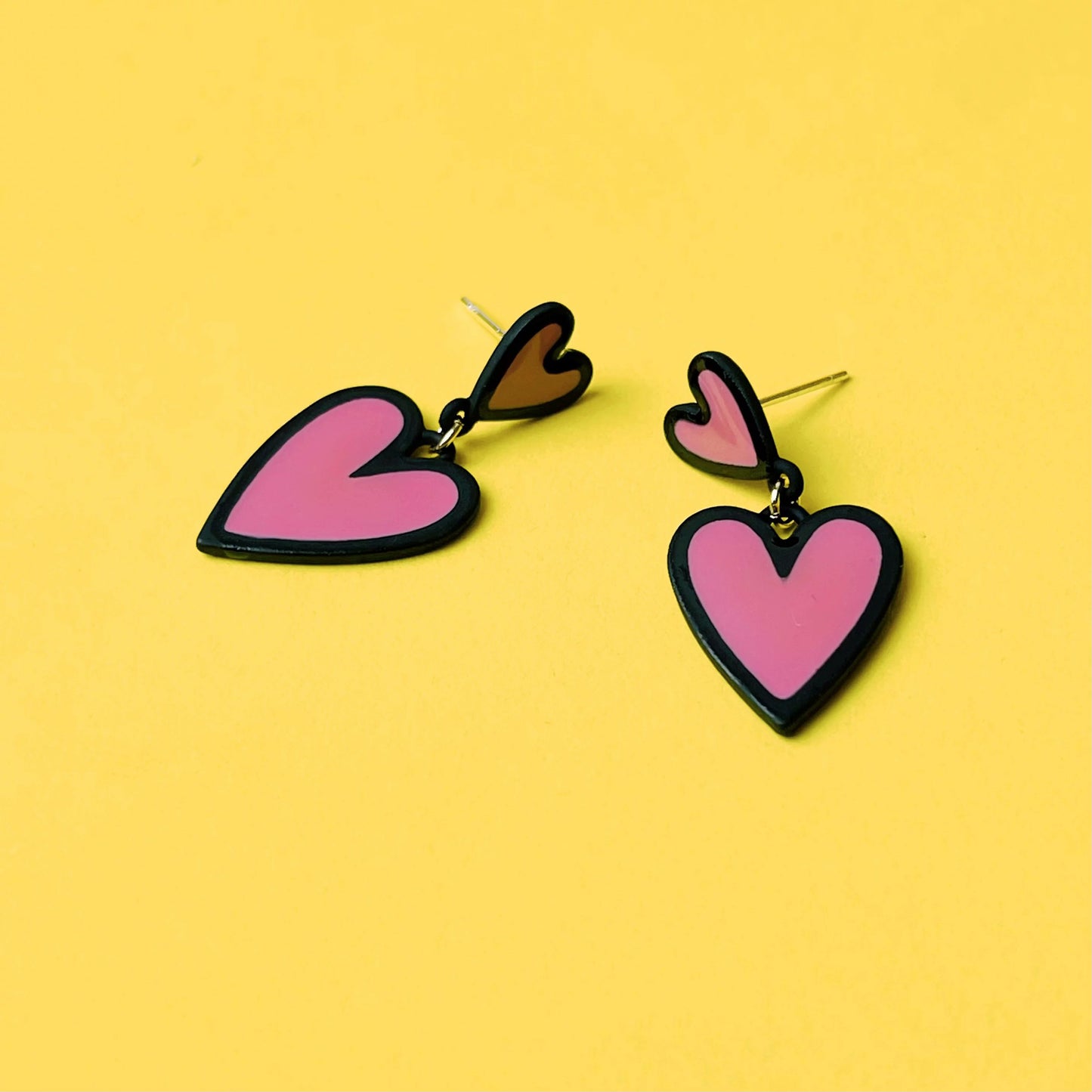 Double Trouble Hearts – Lime Pop Earrings
