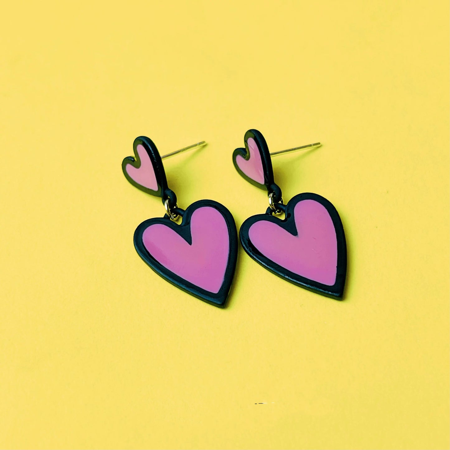 Double Trouble Hearts – Lime Pop Earrings