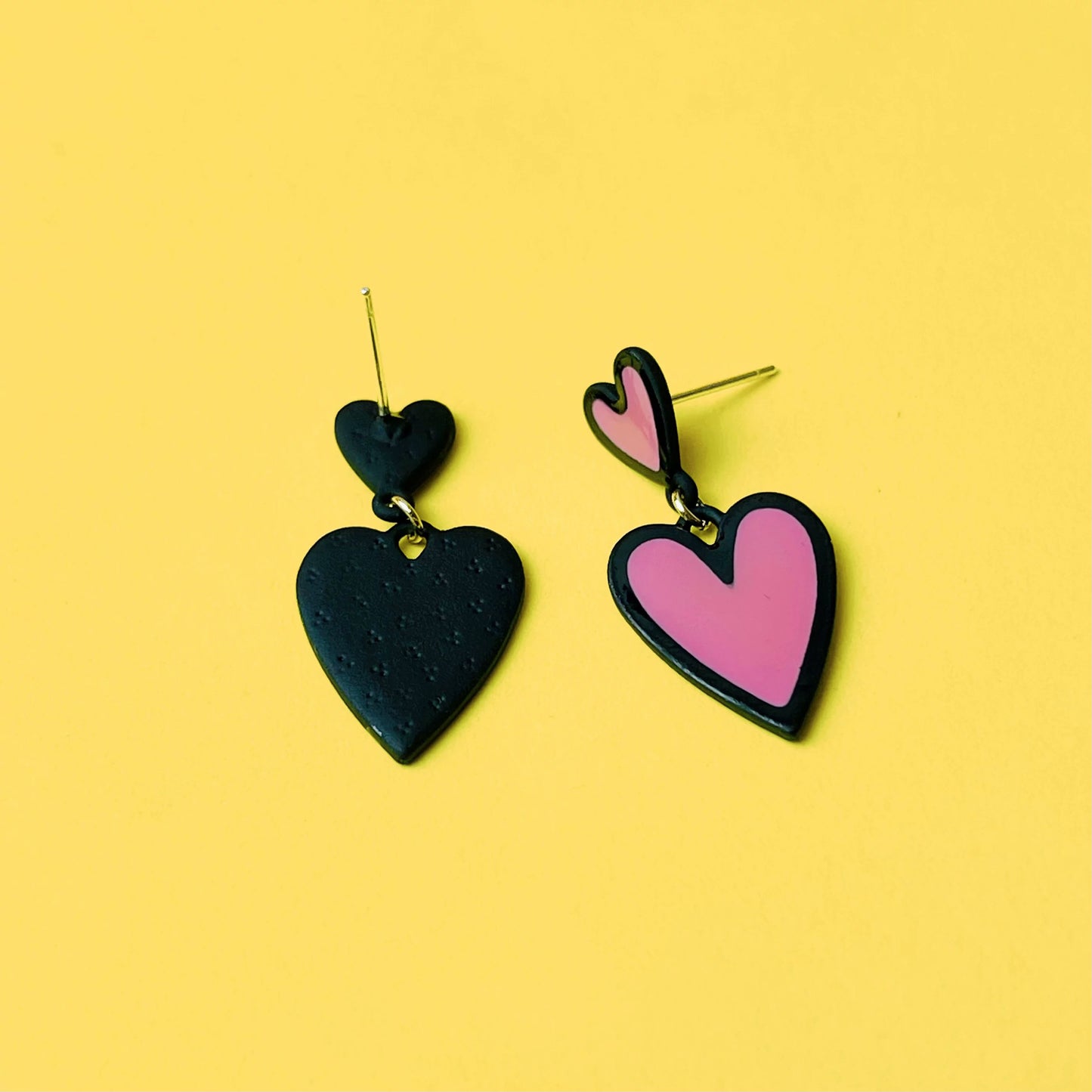 Double Trouble Hearts – Lime Pop Earrings